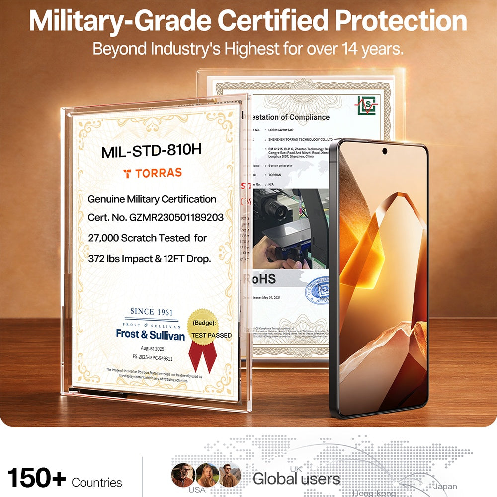 Torras GlassGo Install Master -suojakalvo Samsung Galaxy S26:lle, karkaistu lasi, täysliima, läpinäkyvä