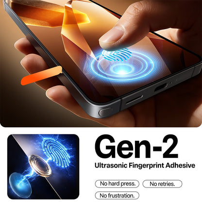 Torras GlassGo Install Master -suojakalvo Samsung Galaxy S26 Ultra -puhelimelle, Panssarilasi, Täysliima, Läpinäkyvä