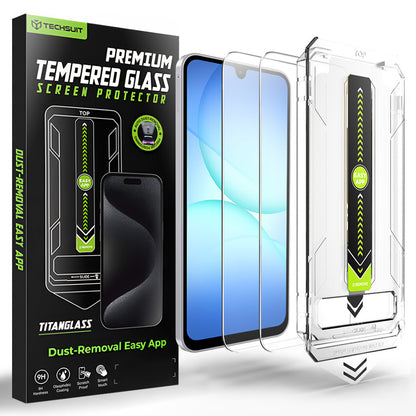 Techsuit TitanGlass CrystalHD -suojakalvo Samsung Galaxy A17 5G / A16 5G A166 / A16 4G A165:lle, karkaistu lasi, 2 kappaleen setti