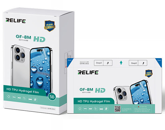 Hydrogeelikalvo / TPU Relife GF-8M UV-tyhjiölaminointikoneeseen Sunshine C3 Mix Ultra, 120mm x 210mm, 50 kappaleen setti