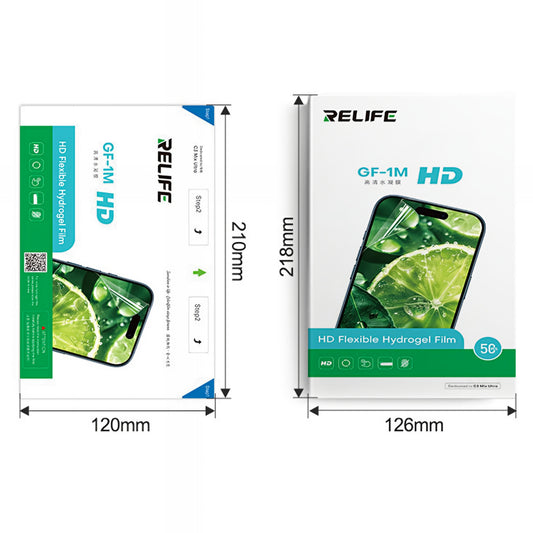 Hydrogeelikalvo / TPU Relife GF-1M UV-tyhjiölaminointikoneeseen Sunshine C3 Mix Ultra, 120mm x 210mm, 50 kappaleen setti