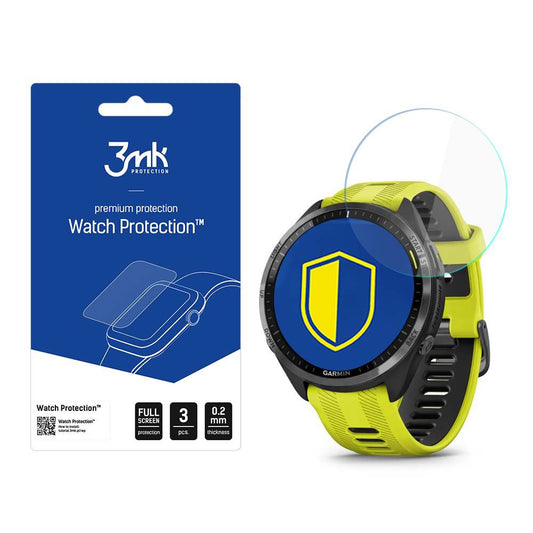3MK Arc -suojakalvo Garmin Forerunner 965:lle, 3 kappaleen setti, muovia