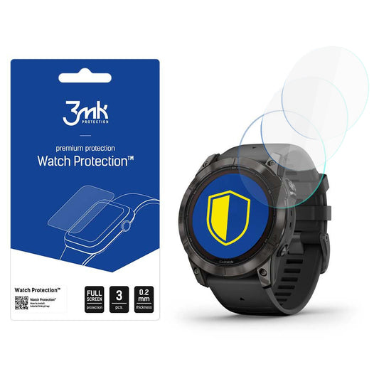 3MK FlexibleGlass -suojakalvo Garmin Fenix 7X Pro Solarille, 3 kappaleen setti, joustava lasi