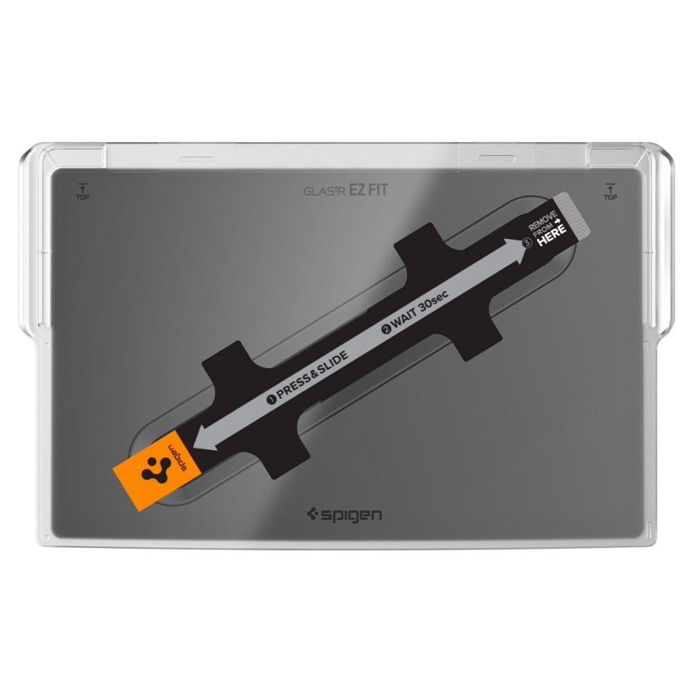 Spigen GlastR EZ FIT -suojakalvo Tesla X / S -navigaattoriin (2022 - 2021), Panssarilasi, Musta AGL04688