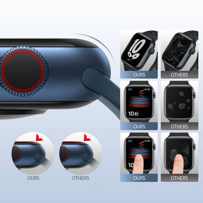 Blueo High Molecule -suojakalvo Apple Watch 10 46mm -sarjalle, karkaistu lasi, musta
