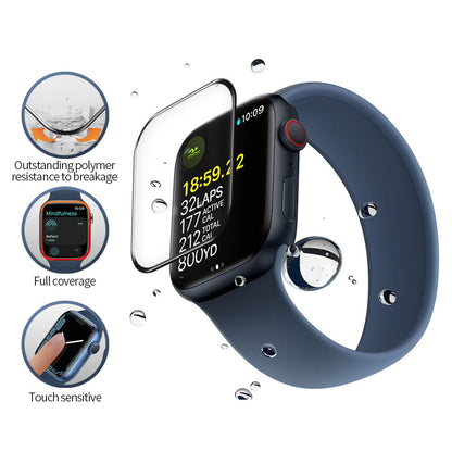 Blueo High Molecule -suojakalvo Apple Watch 8 / 7 41 mm -sarjalle, karkaistu lasi, musta
