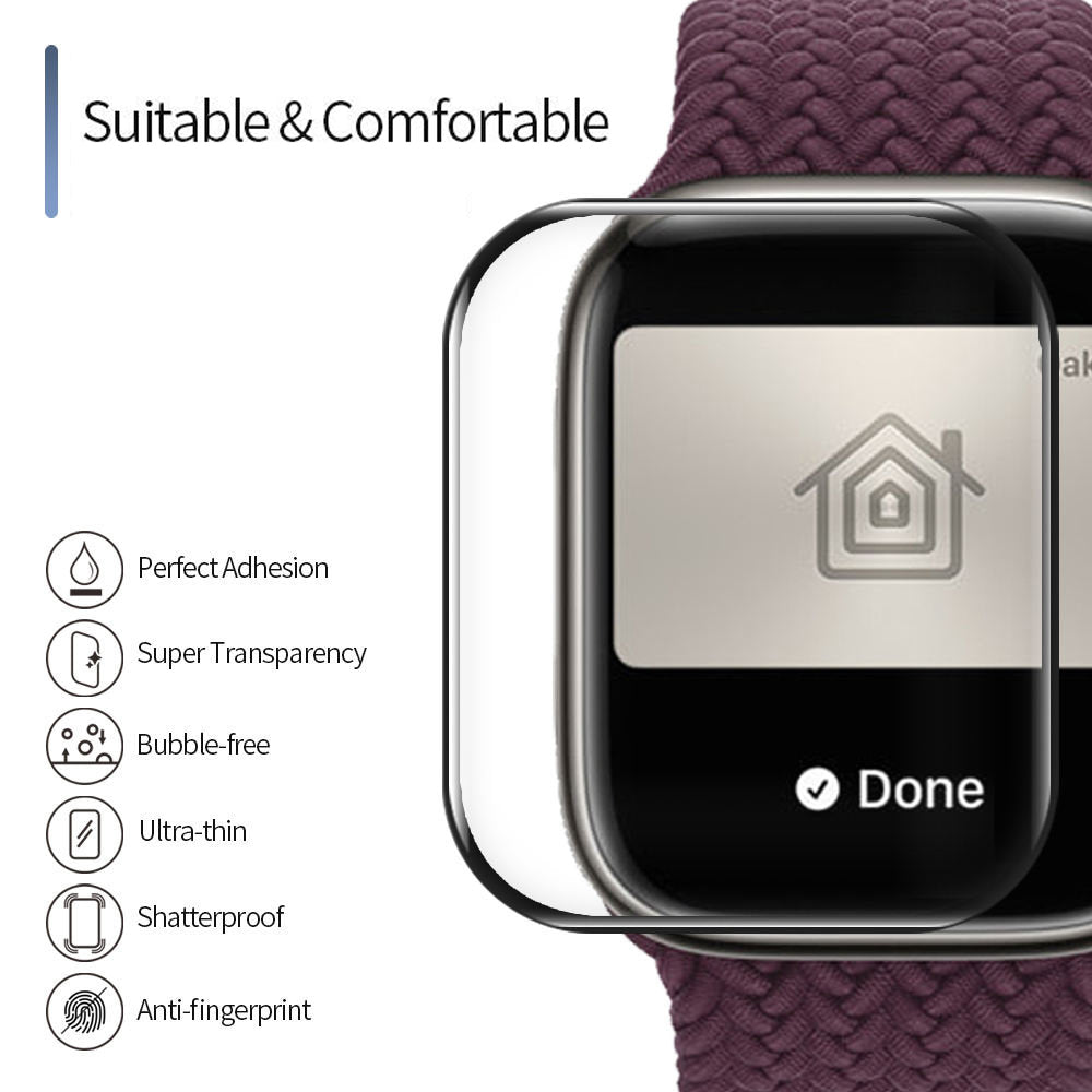 Blueo High Molecule -suojakalvo Apple Watch 8 / 7 41 mm -sarjalle, karkaistu lasi, musta