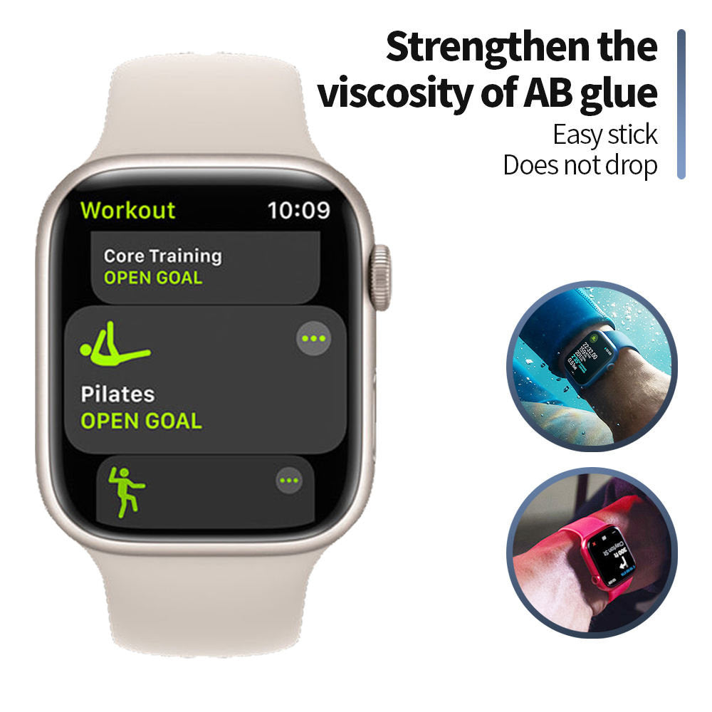 Blueo High Molecule -suojakalvo Apple Watch 8 / 7 41 mm -sarjalle, karkaistu lasi, musta