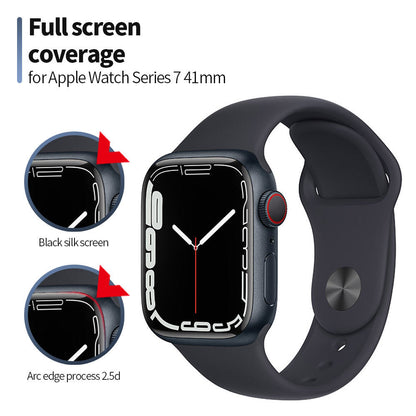 Blueo High Molecule -suojakalvo Apple Watch 8 / 7 41 mm -sarjalle, karkaistu lasi, musta