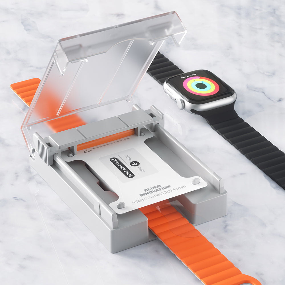 Blueo High Molecule -suojakalvo Apple Watch 8 / 7 41 mm -sarjalle, karkaistu lasi, musta