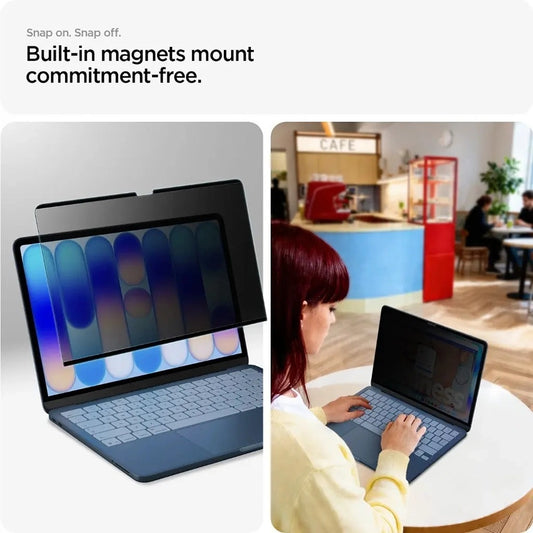 Spigen Safe View Magnetic Privacy Näytönsuoja Apple MacBook Neo 13 tuumaa, muovi AFL11670