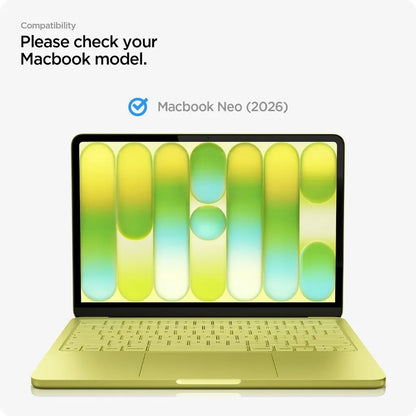 Spigen GlastR Slim -näytönsuoja Apple MacBook Neo 13 tuumaa varten, karkaistu lasi, musta AGL11669