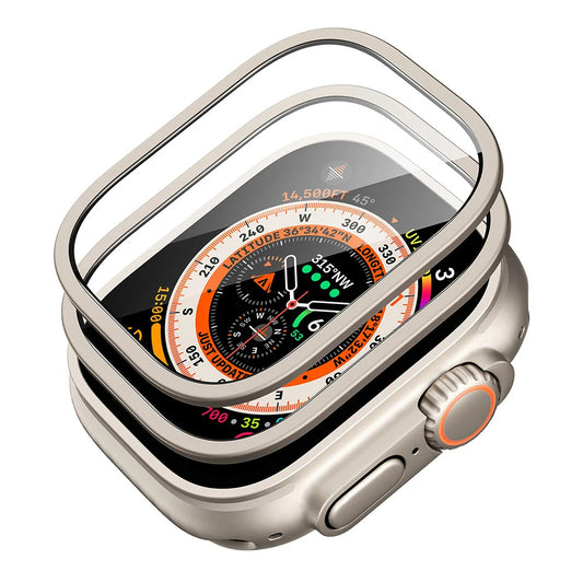 ESR Armorite -suojakalvo Apple Watch Ultra Seriesille, 2 kappaleen setti, Panssarilasi, Pronssi