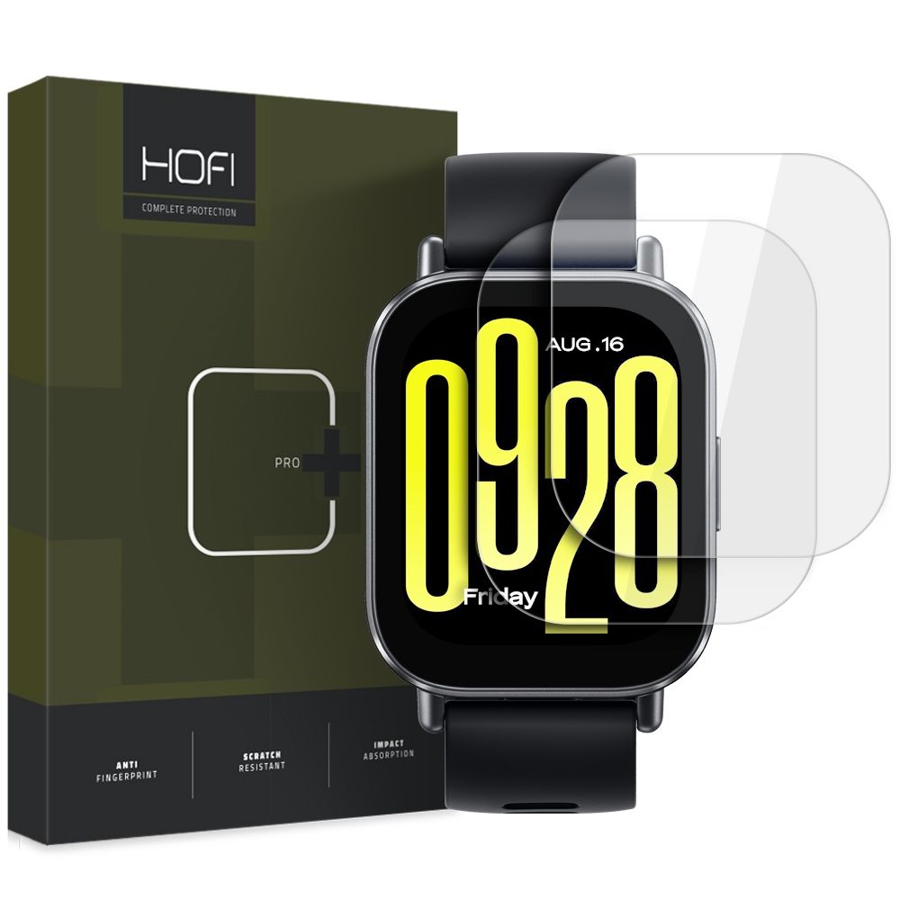 HOFI Glass PRO+ suojakalvo Xiaomi Redmi Watch 5 Active -kellolle, 2 kappaleen setti, karkaistu lasi
