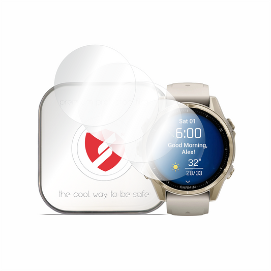 Smart Protection Premium Classic -suojakalvo Garmin Fenix 8 43mm:lle, 4 kappaleen setti, muovia