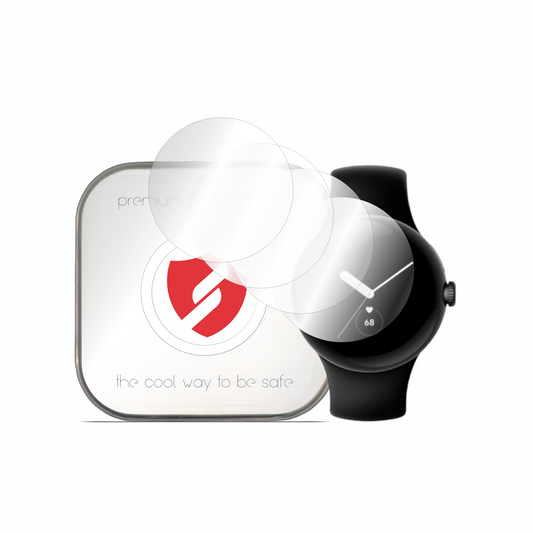 Smart Protection Premium Classic -suojakalvo Google Pixel Watch 2 / Watch -kellolle, 4 kappaleen setti, muovia