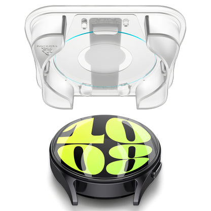 Spigen GlastR EZ FIT -suojakalvo Samsung Galaxy Watch7 / Watch6 / Watch5 / Watch4 44mm -sarjalle, 2 kappaleen setti, Karkaistu lasi AGL08493