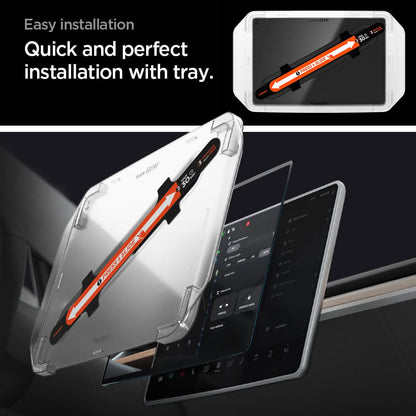 Spigen GlastR EZ FIT Anti-Glare FC -suojakalvo Tesla Y (2026 / 2025) / 3 (2026 / 2025 / 2024) -navigointinäyttöön, karkaistu lasi AGL07152
