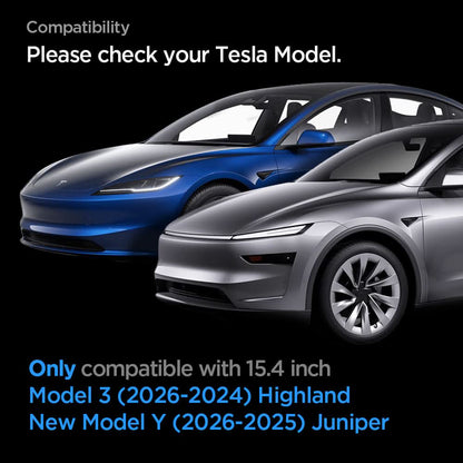 Spigen GlastR EZ FIT Anti-Glare FC -suojakalvo Tesla Y (2026 / 2025) / 3 (2026 / 2025 / 2024) -navigointinäyttöön, karkaistu lasi AGL07152