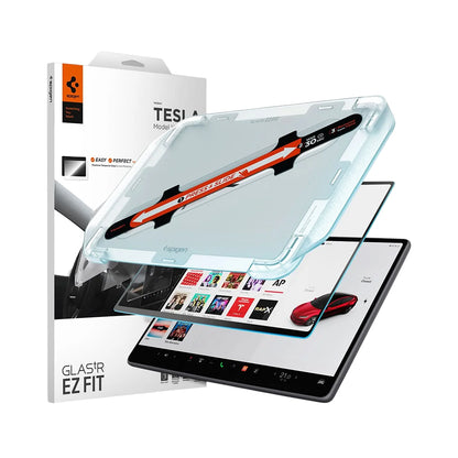 Spigen GlastR EZ FIT Anti-Glare FC -suojakalvo Tesla Y (2026 / 2025) / 3 (2026 / 2025 / 2024) -navigointinäyttöön, karkaistu lasi AGL07152