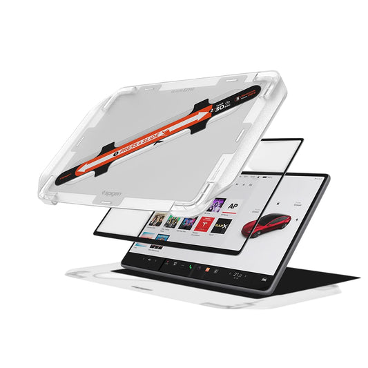 Spigen GlastR EZ FIT -suojakalvo Tesla Y (2026 / 2025) / 3 (2026 / 2025 / 2024) navigaattorille, karkaistu lasi AGL10654