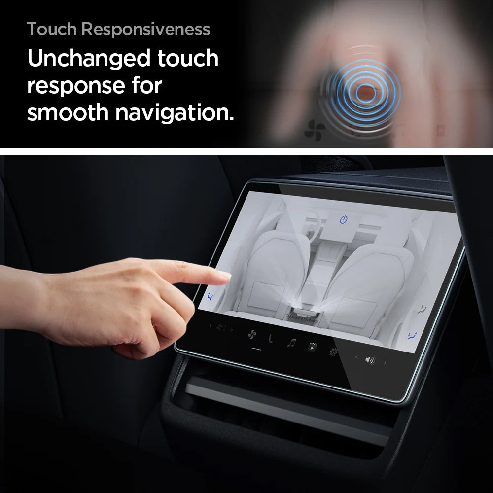 Spigen GlastR Slim Anti-Glare -suojakalvo Tesla Y (2026 / 2025) / 3 (2026 / 2025 / 2024) navigointiin, karkaistu lasi AGL07586
