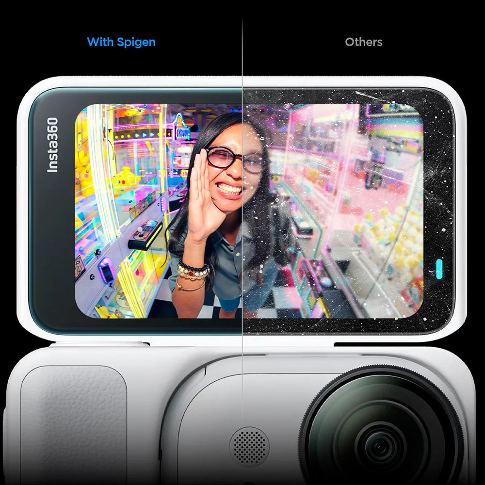 Spigen GlastR Slim -näytönsuojakalvo Insta360 Go Ultra -kameralle, karkaistu lasi, 2 kappaleen setti AGL11171