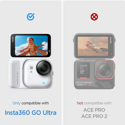 Spigen GlastR Slim -näytönsuojakalvo Insta360 Go Ultra -kameralle, karkaistu lasi, 2 kappaleen setti AGL11171