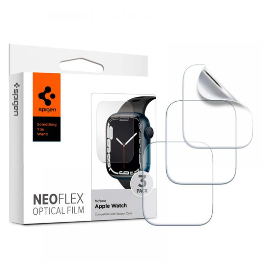 Spigen Neo Flex -suojakalvo Apple Watch 45mm / 44mm / 42mm -sarjalle, 3 kappaleen setti, muovi AFL04049