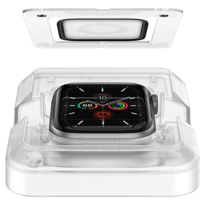 Spigen ProFlex EZ FIT -suojakalvo Apple Watch 44mm -sarjalle, 2 kappaleen setti, joustava lasi, musta