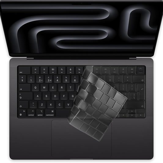 Techsuit PureTypeX näppäimistön suojakuori Apple MacBook Pro 14 (2021 - 2024) / Air 13 (2022 - 2025) / Air 15 (2022 - 2025), läpinäkyvä