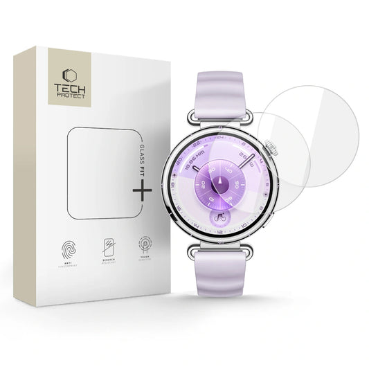 Tech-Protect Fit+ suojakalvo Huawei Watch GT 6 41mm:lle, 2 kappaleen setti, Panssarilasi