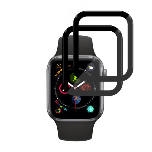 Techsuit Nano Flex -suojakalvo Apple Watch 40mm Series -sarjalle, 2 kappaleen setti, Muovi, Musta