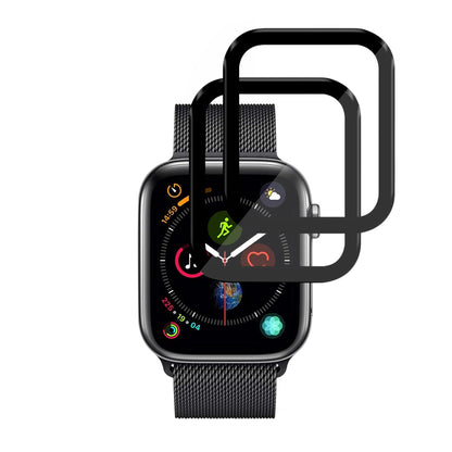 Techsuit Nano Flex -suojakalvo Apple Watch 44mm Series -sarjalle, 2 kappaleen setti, Muovi, Musta
