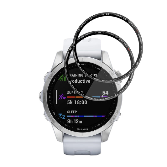 Techsuit Nano Flex -suojakalvo Garmin Fenix 7S:lle, 2 kappaleen setti, Muovi, Musta