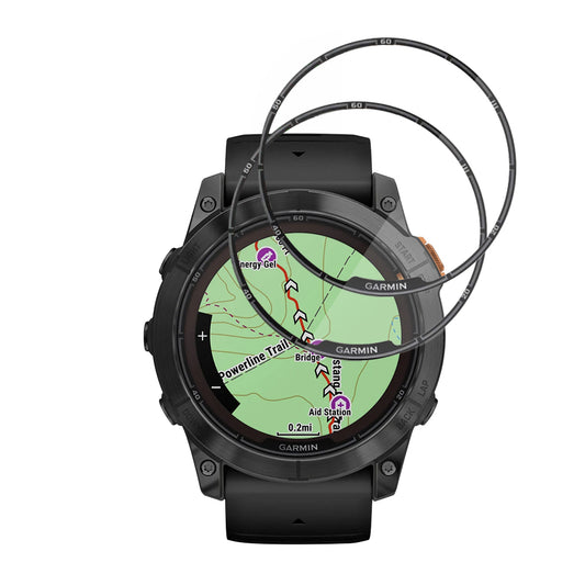 Techsuit Nano Flex -suojakalvo Garmin Fenix 7X Pro Solarille, 2 kappaleen setti, Muovi, Musta