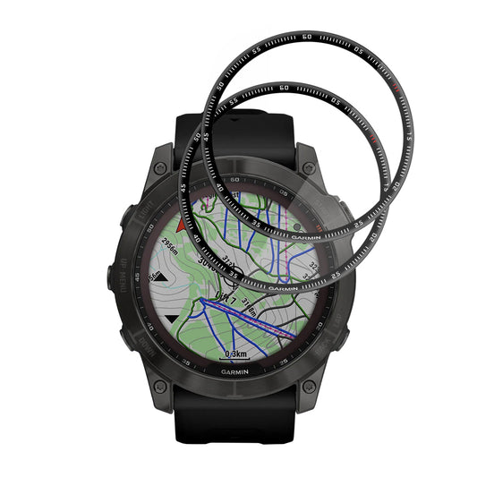 Techsuit Nano Flex -suojakalvo Garmin Fenix 7X:lle, 2 kappaleen setti, Muovi, Musta