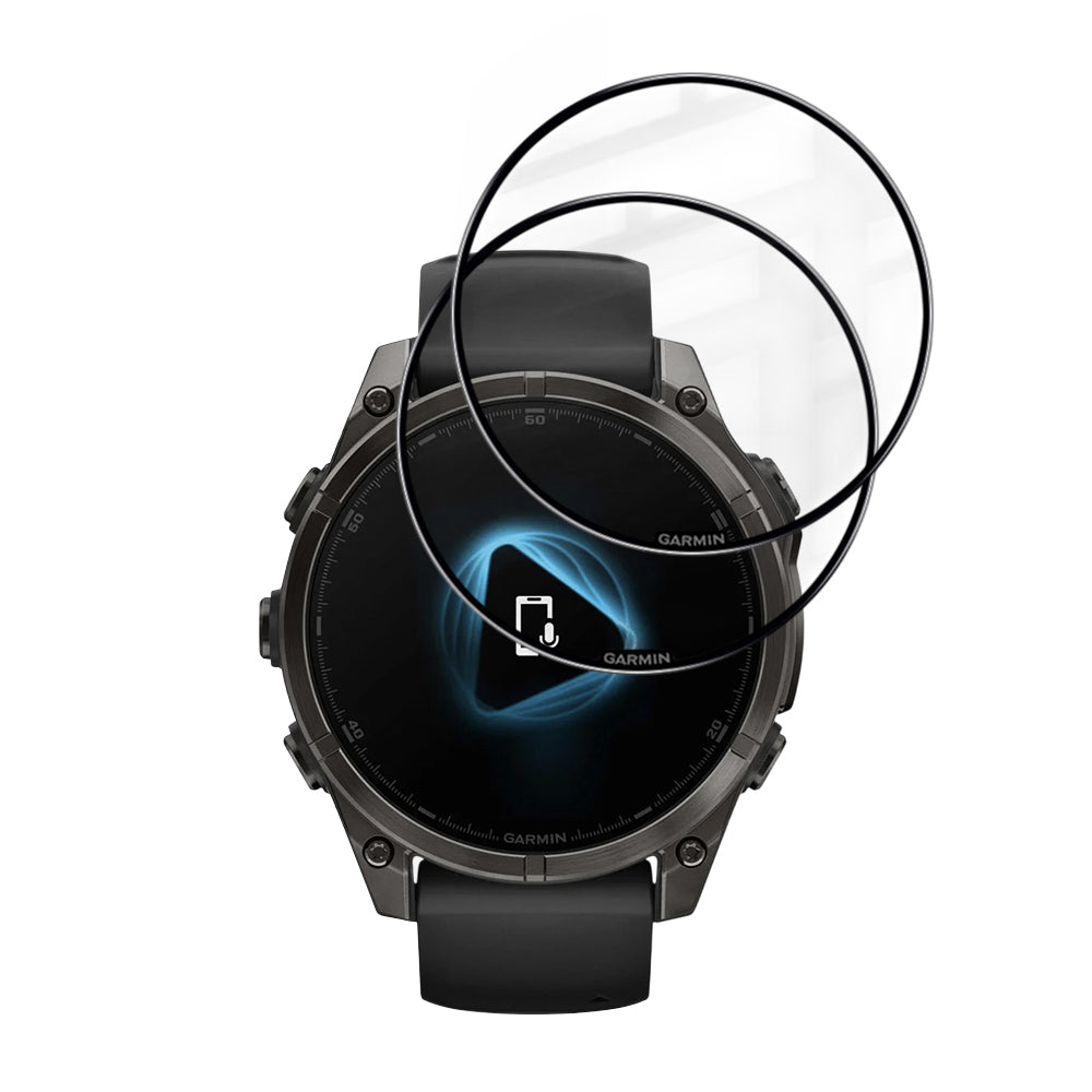 Techsuit Nano Flex -suojakalvo Garmin Fenix 8 Pro 47mm / 8 47mm, 2 kappaleen setti, Muovi, Musta