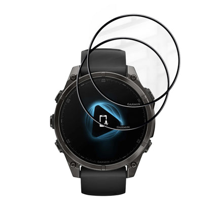Techsuit Nano Flex -suojakalvo Garmin Fenix 8 Pro 47mm / 8 47mm, 2 kappaleen setti, Muovi, Musta