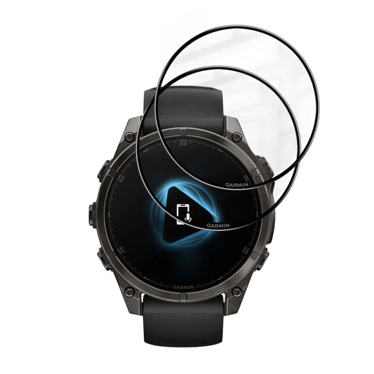 Techsuit Nano Flex -suojakalvo Garmin Fenix 8 Pro 47mm / 8 47mm, 2 kappaleen setti, Muovi, Musta