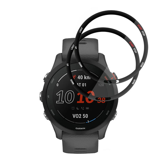 Techsuit Nano Flex -suojakalvo Garmin Forerunner 255 Music / 255 -laitteelle, 2 kappaleen setti, Muovi, Musta