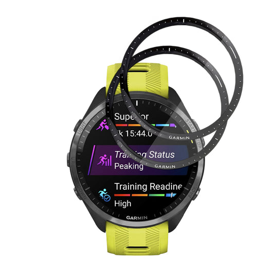 Techsuit Nano Flex -suojakalvo Garmin Forerunner 965:lle, 2 kappaleen setti, Muovi, Musta