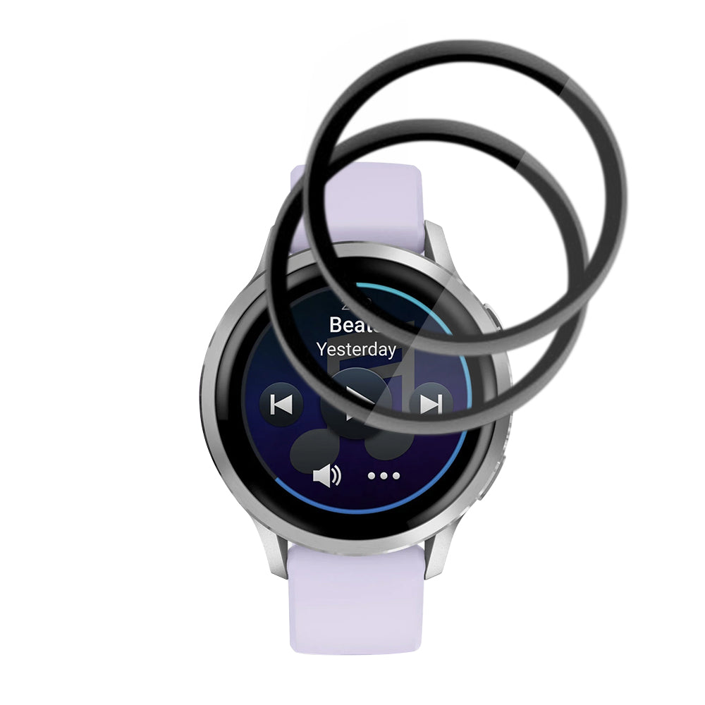 Techsuit Nano Flex -suojakalvo Garmin Venu 4 41mm:lle, 2 kappaleen setti, Muovi, Musta