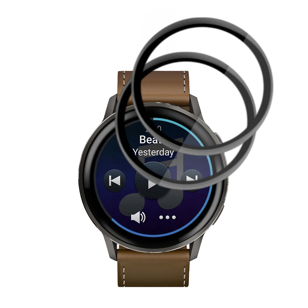 Techsuit Nano Flex -suojakalvo Garmin Venu 4 45mm:lle, 2 kappaleen setti, Muovi, Musta