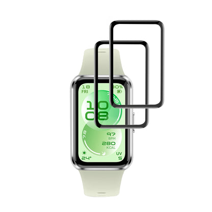 Techsuit Nano Flex -suojakalvo Huawei Band 11:lle, 2 kappaleen setti, Muovi, Musta