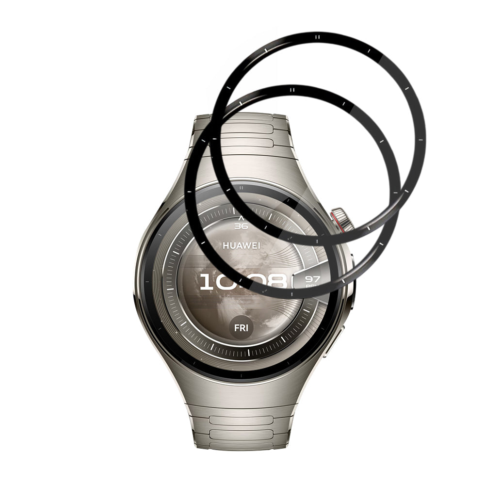 Techsuit Nano Flex -suojakalvo Huawei Watch 5 46mm:lle, 2 kappaleen setti, Muovi, Musta