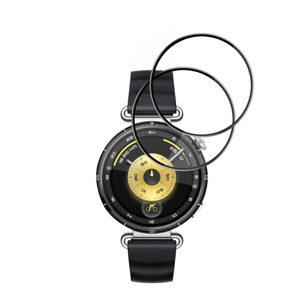 Techsuit Nano Flex -suojakalvo Huawei Watch GT 6 41mm -kelloon, 2 kappaleen setti, Muovi, Musta