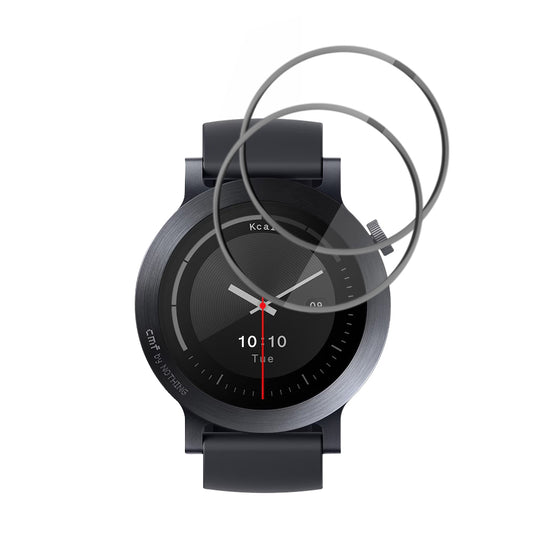Techsuit Nano Flex -suojakalvo Nothing CMF Watch 3 Prolle, 2 kappaleen setti, Muovi, Musta