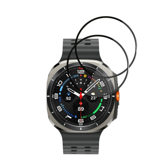 Techsuit Nano Flex -suojakalvo Samsung Galaxy Watch Ultra -kelloon, 2 kappaleen setti, Muovi, Musta