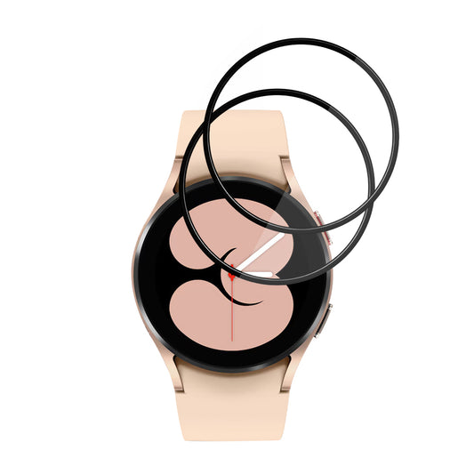 Techsuit Nano Flex -suojakalvo Samsung Galaxy Watch4 40mm:lle, 2 kappaleen setti, Muovi, Musta
